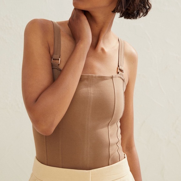 H&M Tops - Brown/Tan Tank Bodysuit